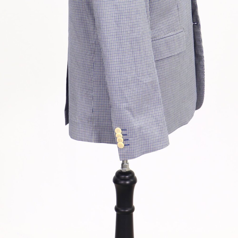 H&M 42R Blue Check 2-Button Sport Coat Blazer Jacket P073 - Picture 8 of 11